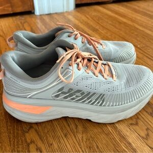 Hola Bondi 7 Women's Gray and Peach Sneakers size 11